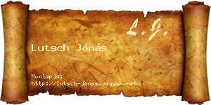Lutsch Jónás névjegykártya
